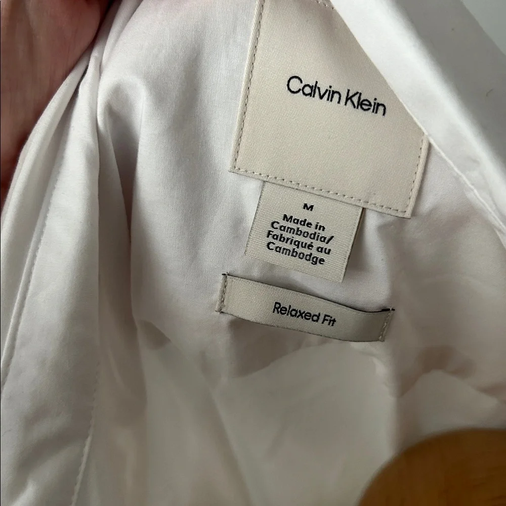 Calvin Klein Men's White Button Down‎ Shirt
